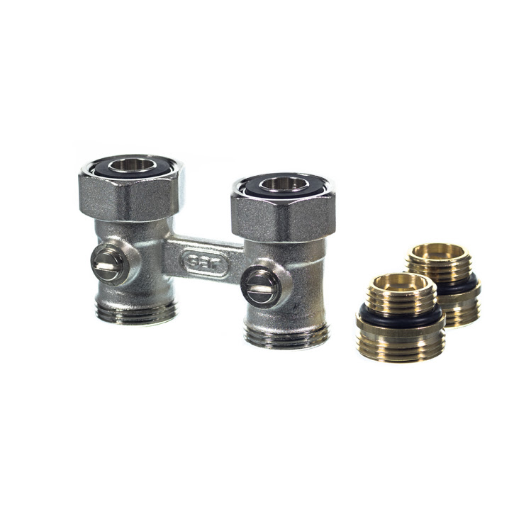 Zespół zaworów odcinających proste COMAP przyłącze grzejnikowe 1/2 cala; przyłącze instalacji 3/4 cala