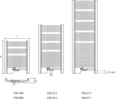 Grzejnik Enix Focus 595x1154xD50mm biały - obrazek 2