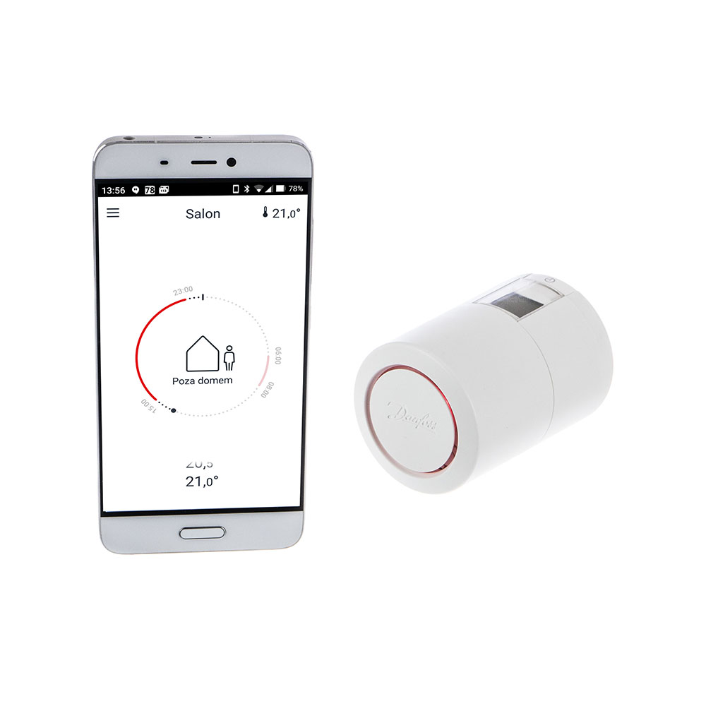 Głowica termostatyczna Danfoss Bluetooth 4-28°C mocowanie RA-N 22,9mm oraz M30x1,5