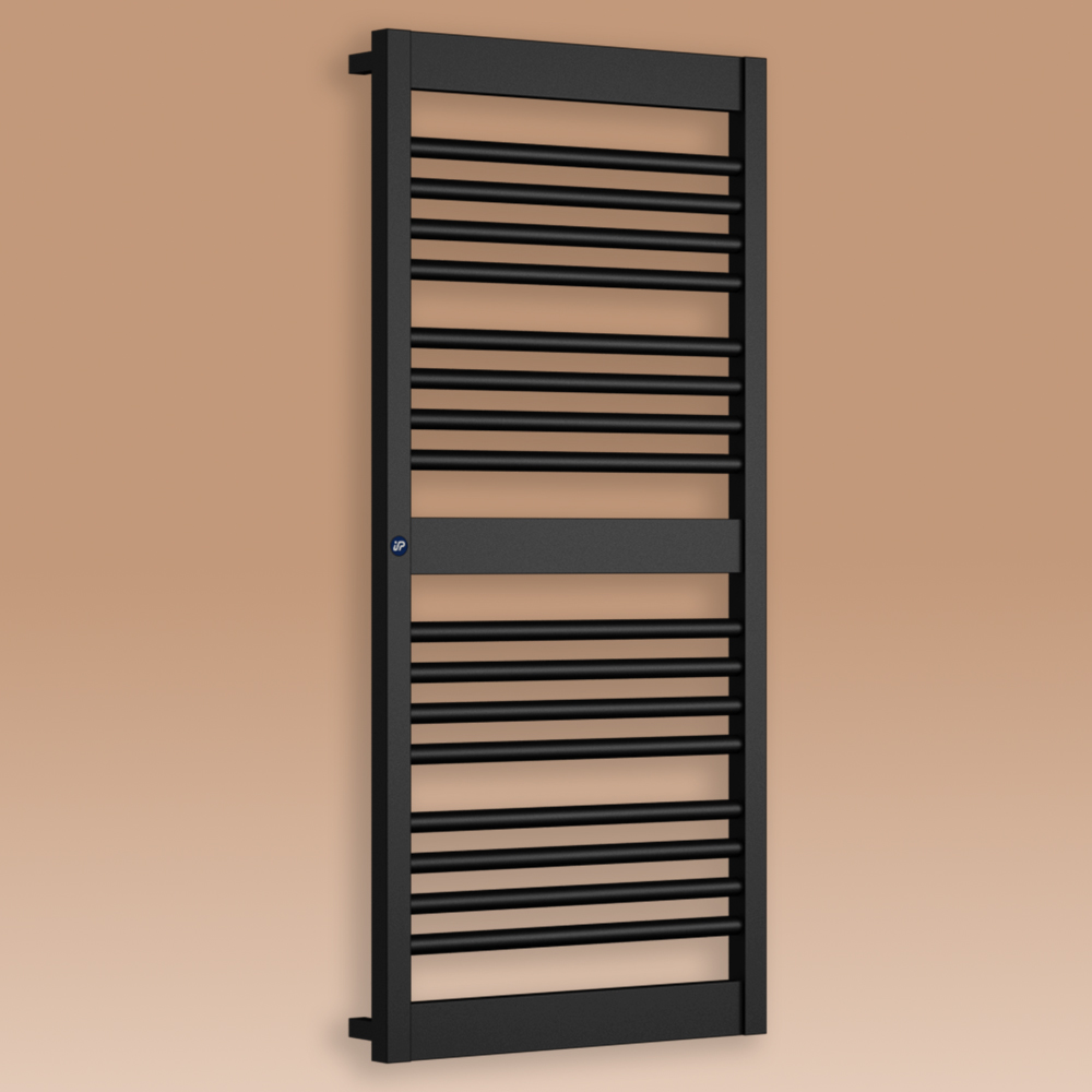 Grzejnik łazienkowy Frame 570x500mm przyłącze boczne B500mm czarny mat biały RAL9016