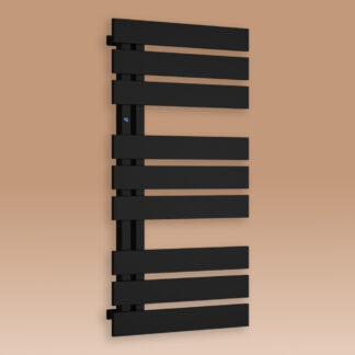 Grzejnik łazienkowy Nameless 930x500mm przyłącze D50mm czarny struktura biały RAL9016