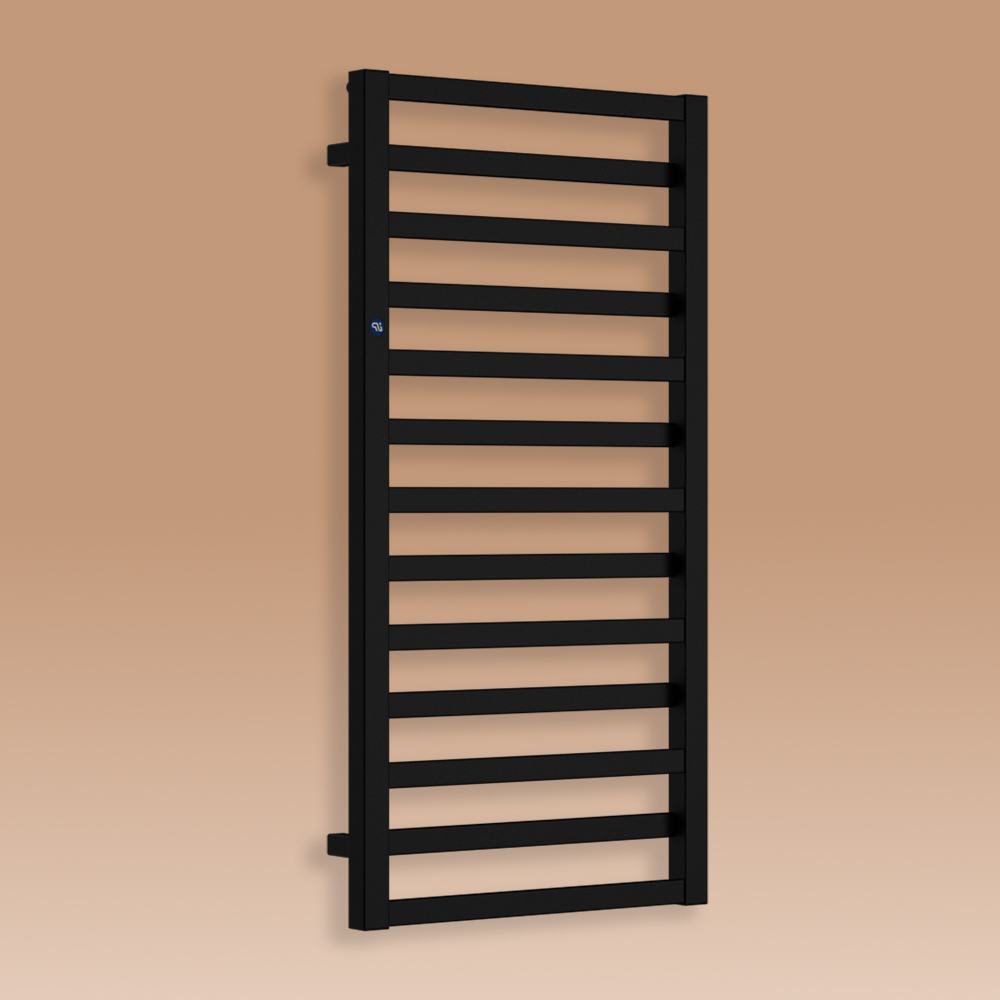 Grzejnik łazienkowy POPPY 1310x600mm przyłącze D565mm czarny mat biały RAL9016