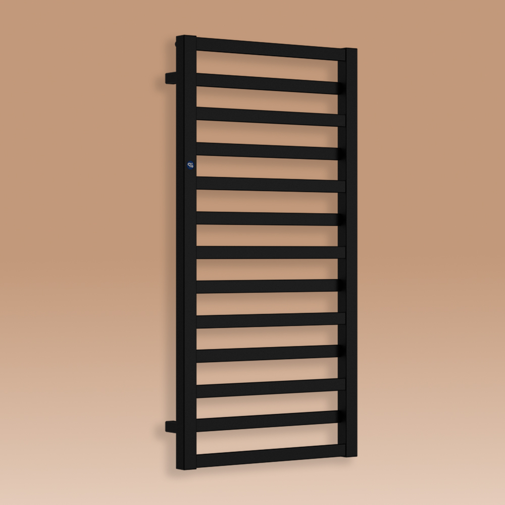 Grzejnik łazienkowy POPPY 990x600mm przyłącze D565mm czarny struktura biały RAL9016