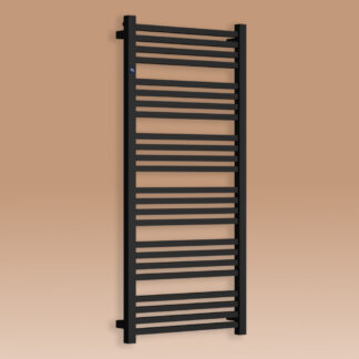 Grzejnik łazienkowy STICK 1110x500mm przyłącze D470mm czarny struktura biały RAL9016