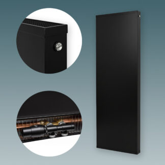 Grzejnik pionowy Decor Plan 1745x400x90mm czarny przyłącze D50mm czarny