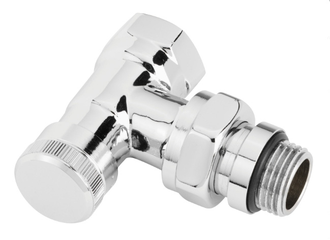 Zawór odcinający RLV-CX kątowy, chromowany