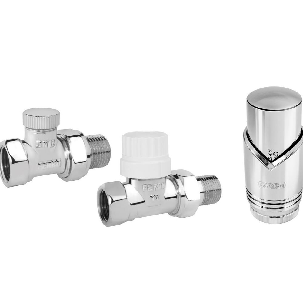 Zestaw termostatyczny Ferro 9-30 st.C 1/2 prosty chrom