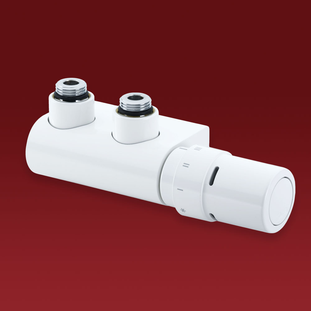 Zestaw Danfoss VHX-D 1/2 kątowy biały RAL9016 z ogranicznikiem temperatury powrotu